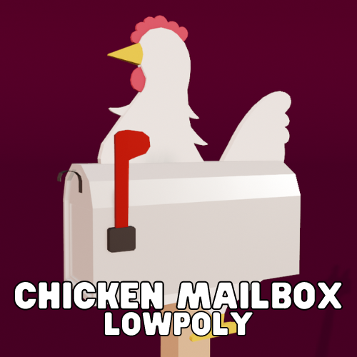 Chicken MailBox Low Poly Preview - Theana Productions