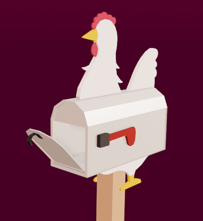 Chicken MailBox Low Poly Preview - Theana Productions