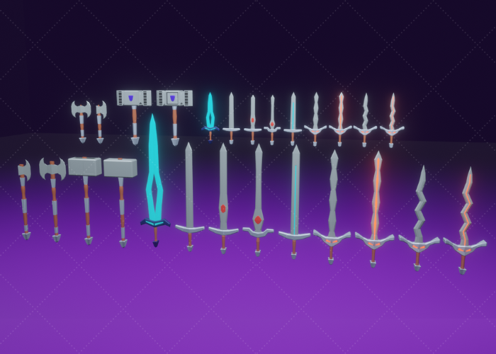 Weapons Pack Low Poly Preview - Theana Productions